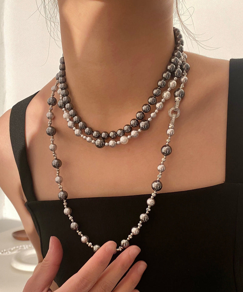 Boutique Pearl Zircon Long Necklace