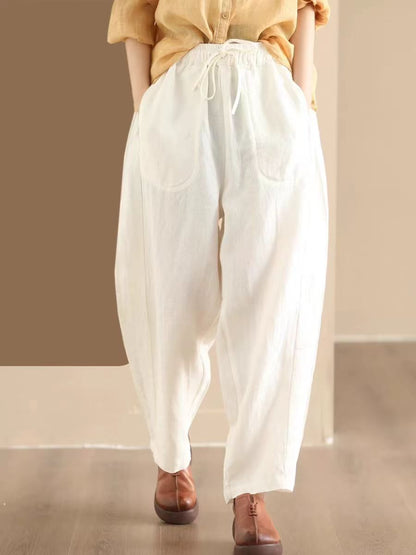 Summer Linen Loose Harem Pants We1021