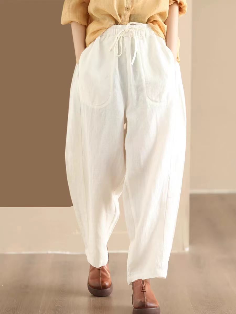 Summer Linen Loose Harem Pants Bn1006