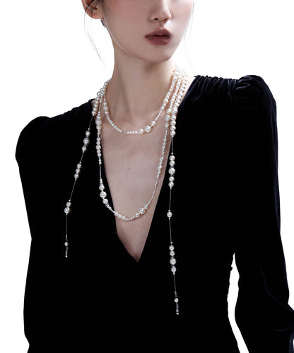 New Pearl Layering Alloy Long Necklace