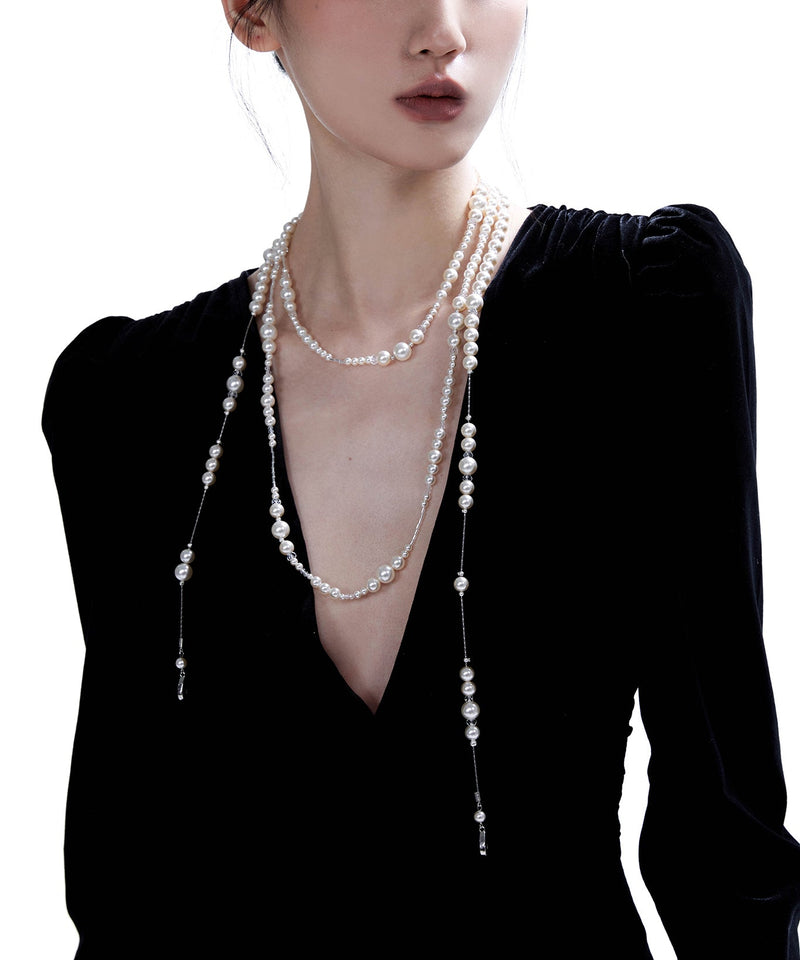 New Pearl Layering Alloy Long Necklace