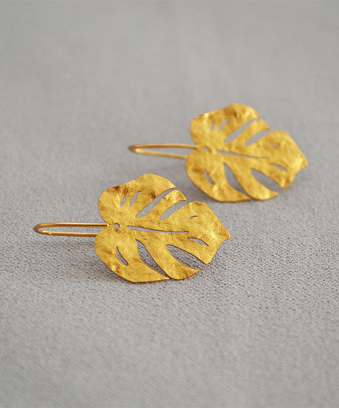 Thanks Giving Day Give Out- Gold Leaf Shape 14k Gold Copper Stud Earrings