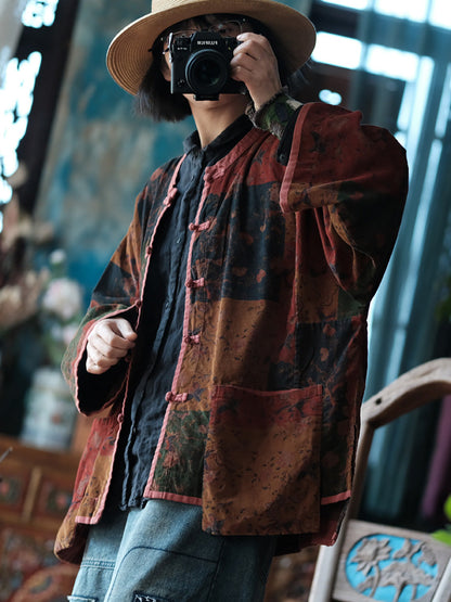 Spring Spliced Button Up Shirt Coat Kl1042