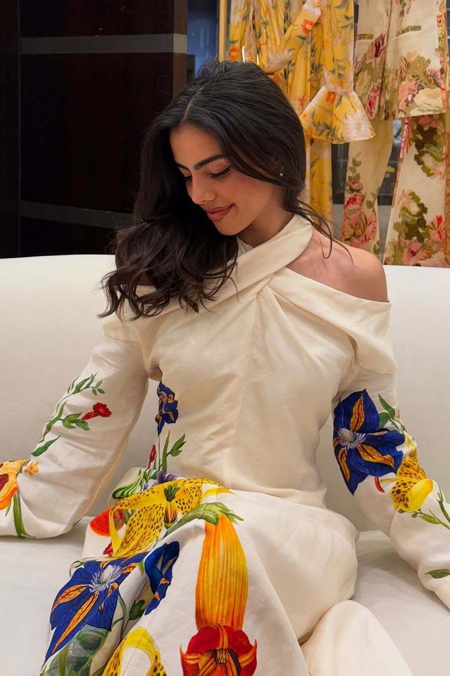Print Off Shoulder Maxi Dress