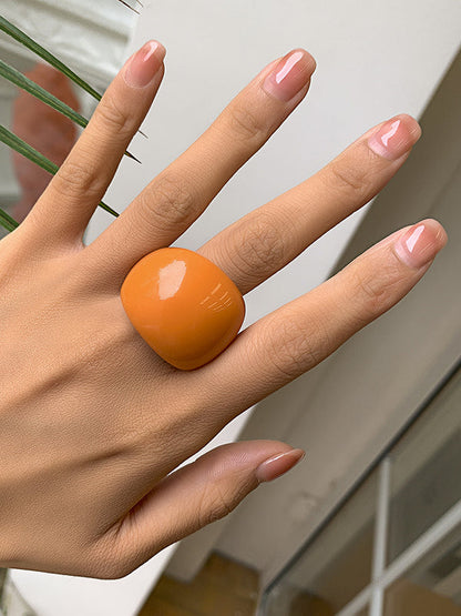 Original Color Geometric Resin Rings Accessories