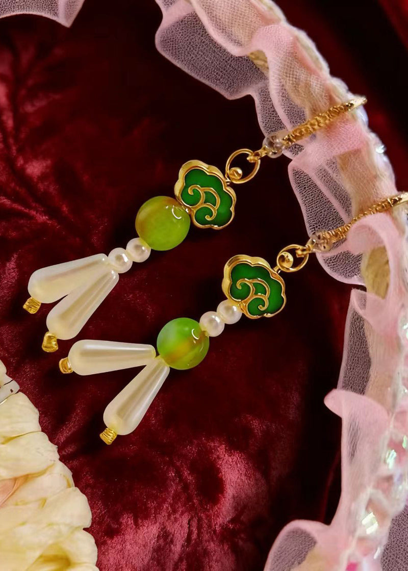 Fine White Pearl Style Drop Earrings