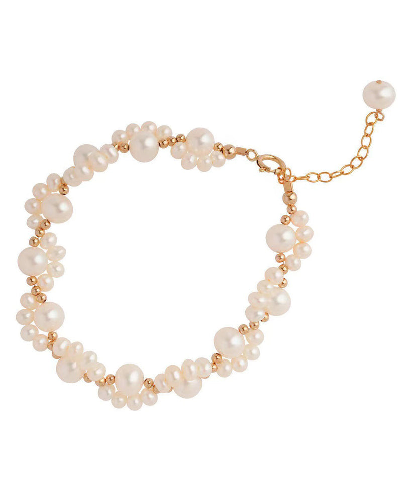 Gold Alloy Kitten Claws Pearl Tassel Charm Bracelet
