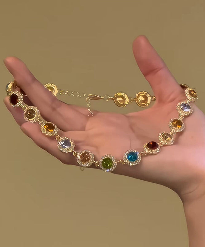 Gold Copper Overgirl Zircon Collar Necklace