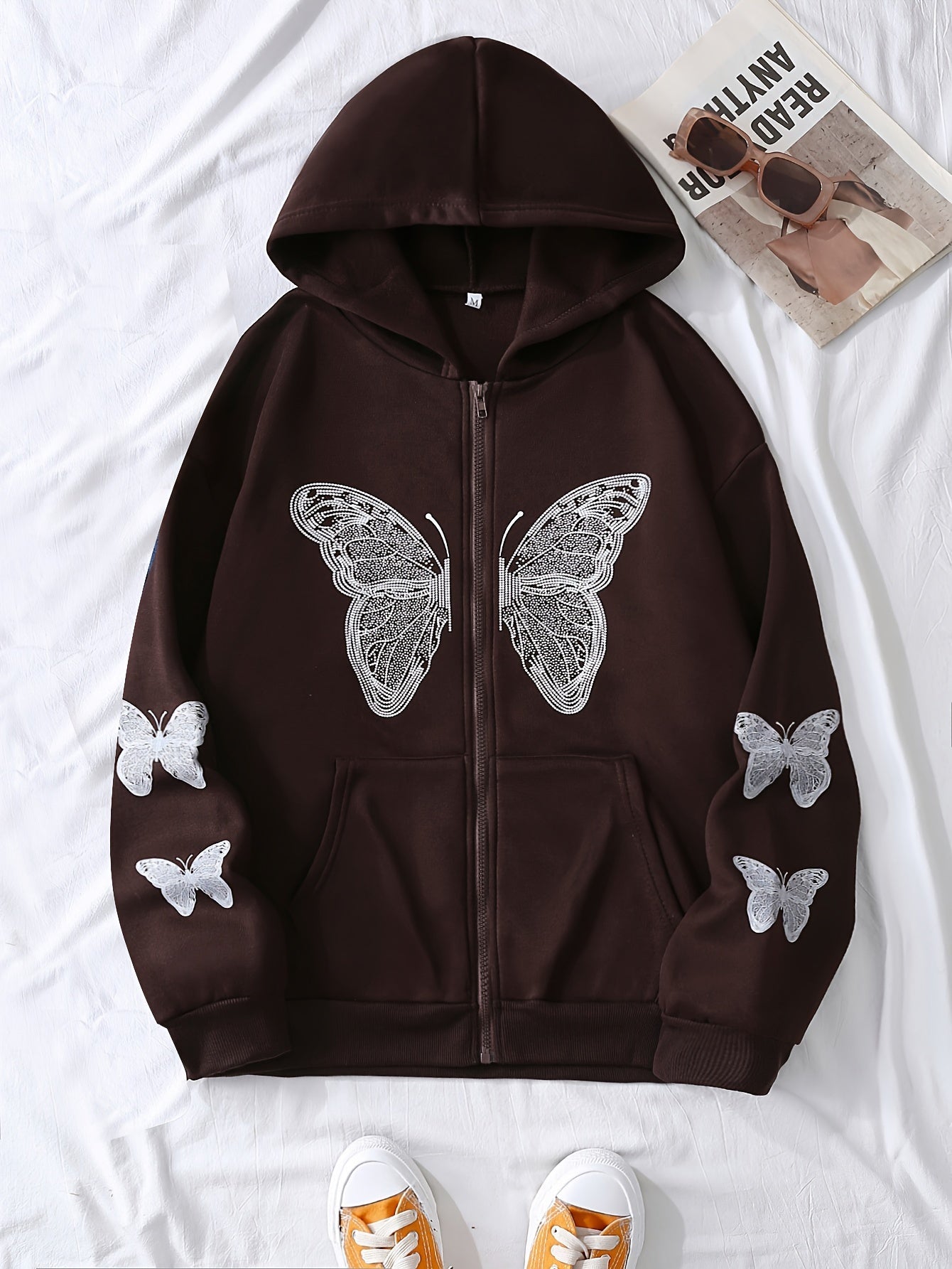 Y2k Long Sleeve Crew Neck Zip Up Hoodies Sweatshirts Od8741