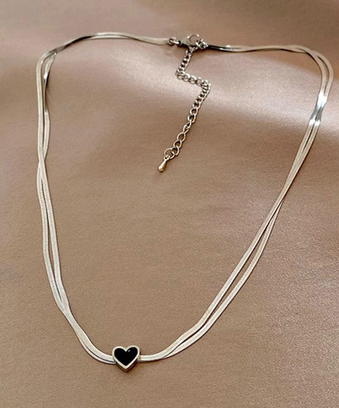 Silk Sterling Silver Double-layer Pendant Necklace