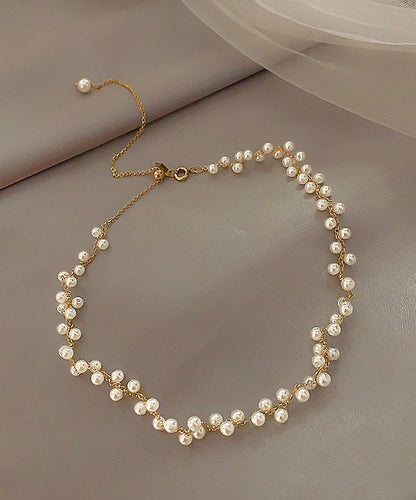 Diy Gold Alloy Pearl Tassel Charm Bracelet