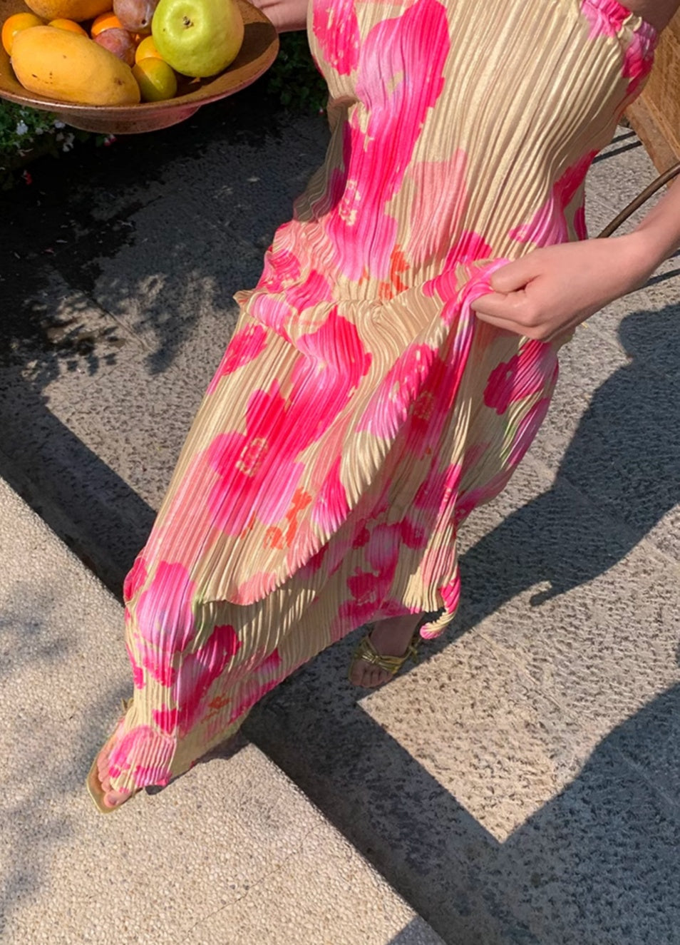 Ruched Strapless Tie Maxi Dress