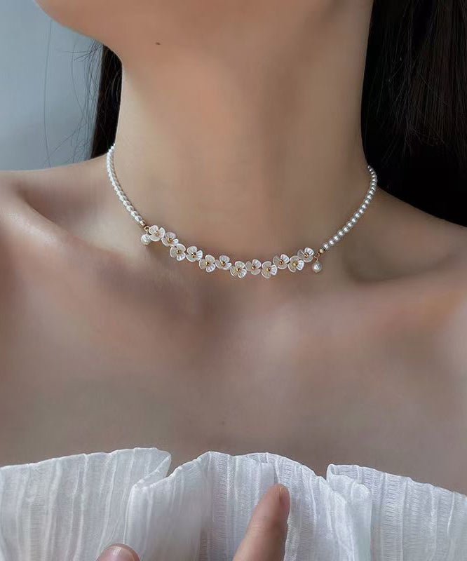 White Alloy Pearl Princess Necklace