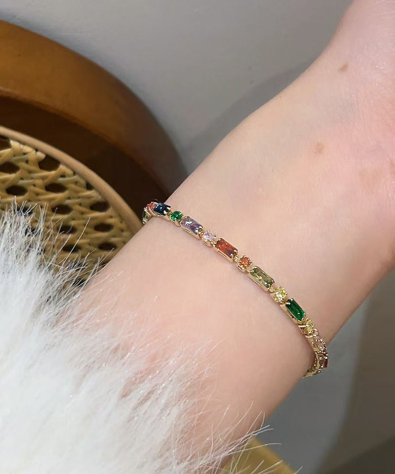 Original Design Rainbow Overgild Zirco Chain Bracelet