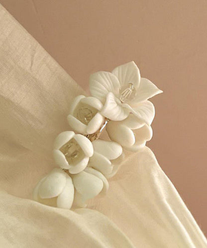 Classy White Alloy Crystal Hairpin