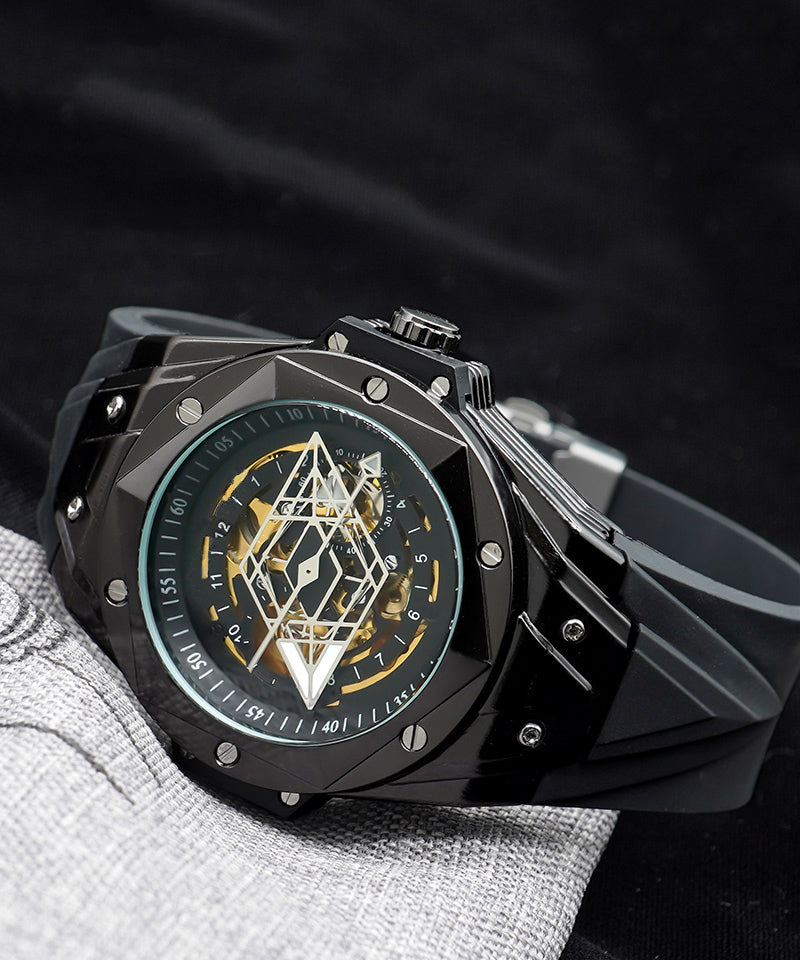 Silk Silicone Rubber Reinforced Glass Fully Automatic Machinery Watches