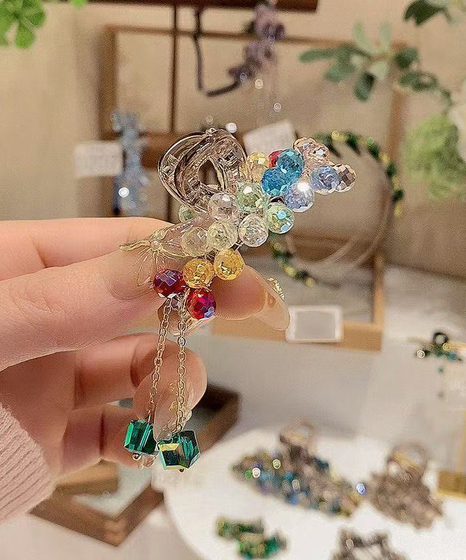 Rainbow Acrylic Crystal Tassel a Pair Hairpin