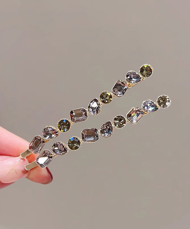 Gold Alloy Zircon Crystal Hairpin