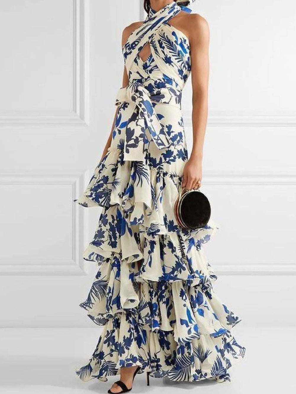 Lace-up Lolita Swing Skirt Maxi Dress