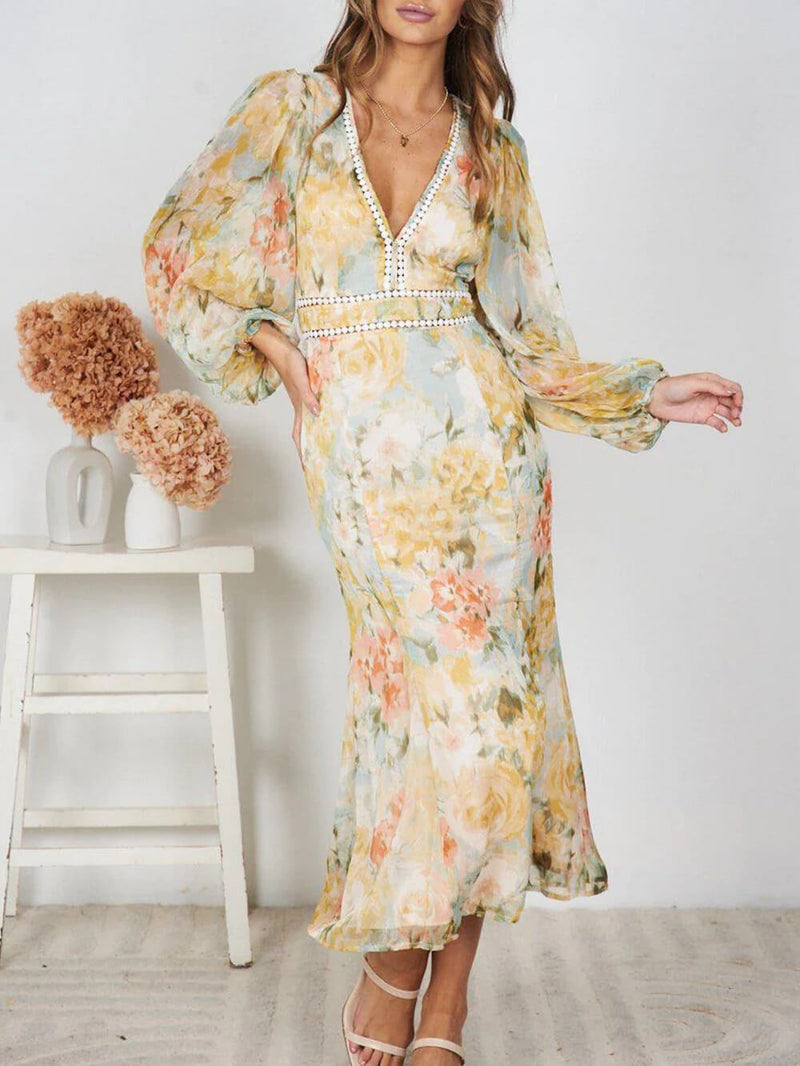 Fleur - Delicate Print Midi Dress