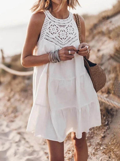 Amelia - White Lace Mini Dress