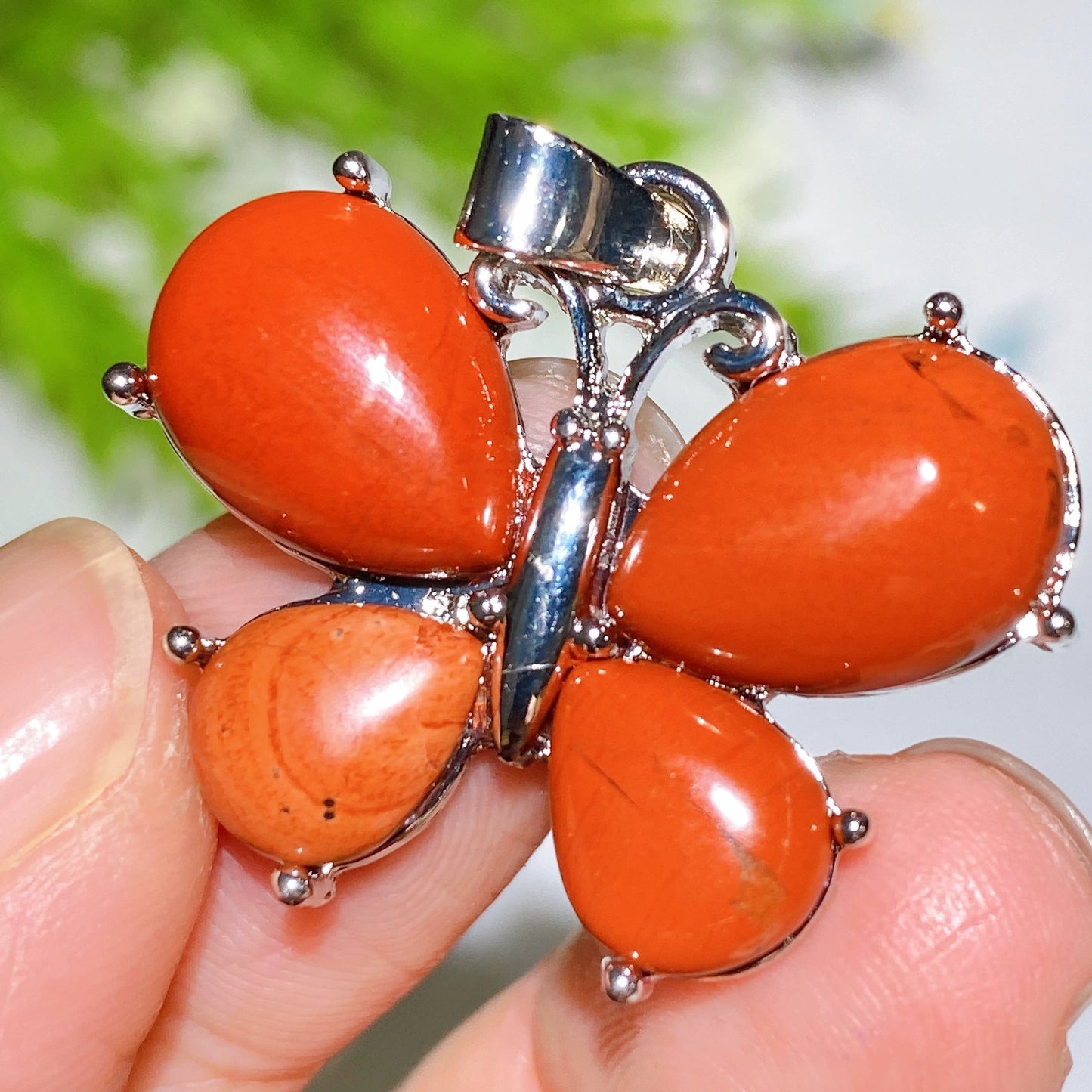 1.2 Inch Crystal Butterfly Healing Pendant Obsidian & More