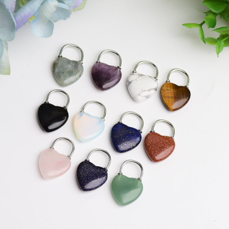 1.2" Mixed Crystal Heart Pendant for Spiritual Healing