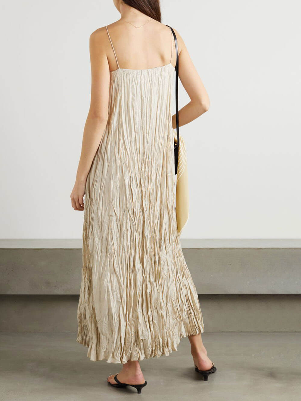 And Pleated Suspender Maxi Dress