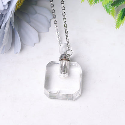 1.4 Inch Tiger Eye Necklace Empty Perfume Bottle Pendant