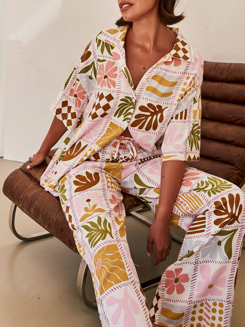 Sophisticated Loose-fitting Unique Printed Blouse