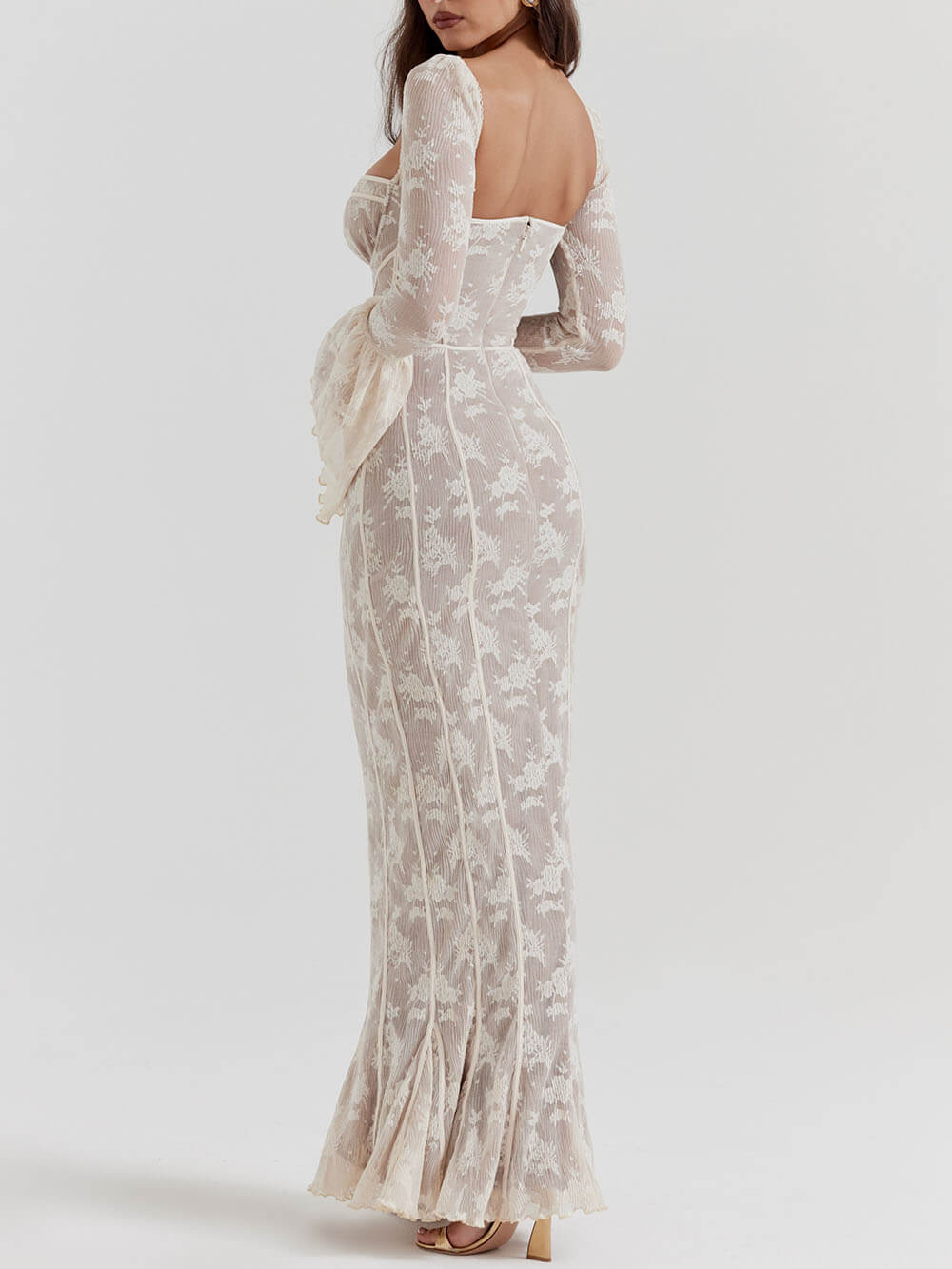 Cream Lace Maxi Dress