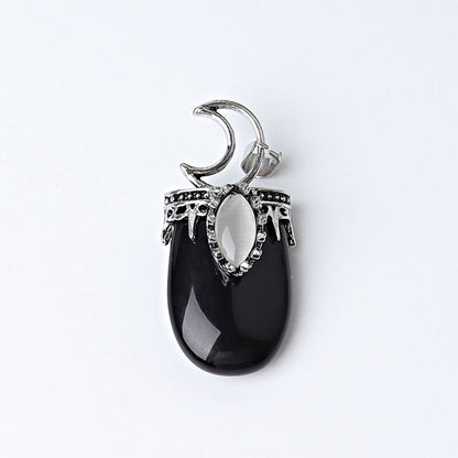 1.8 Inch Crystal Pendant With Moon Symbol | Spiritual Necklace