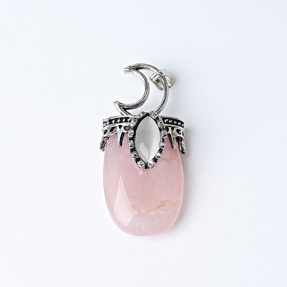 1.8 Inch Crystal Pendant With Moon Symbol | Spiritual Necklace