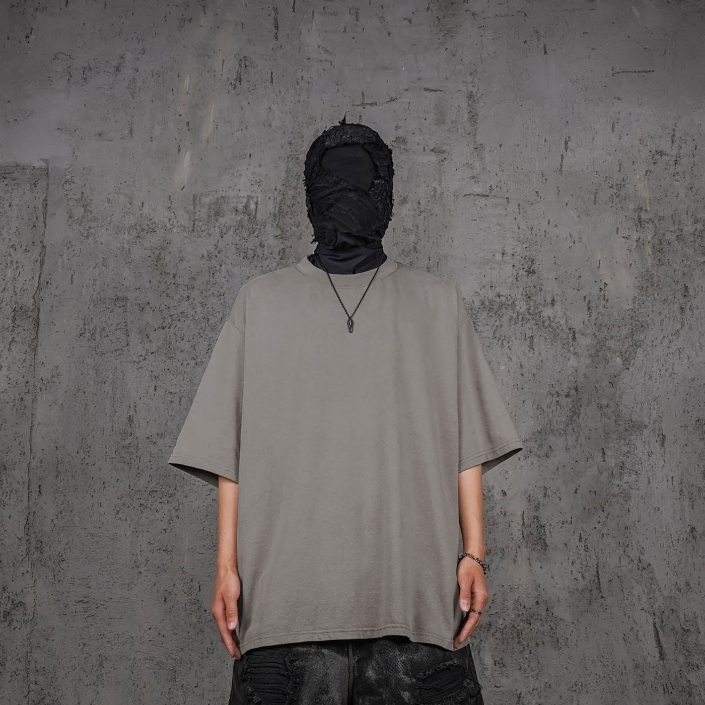 Stone Gray Oversized Army T-shirt