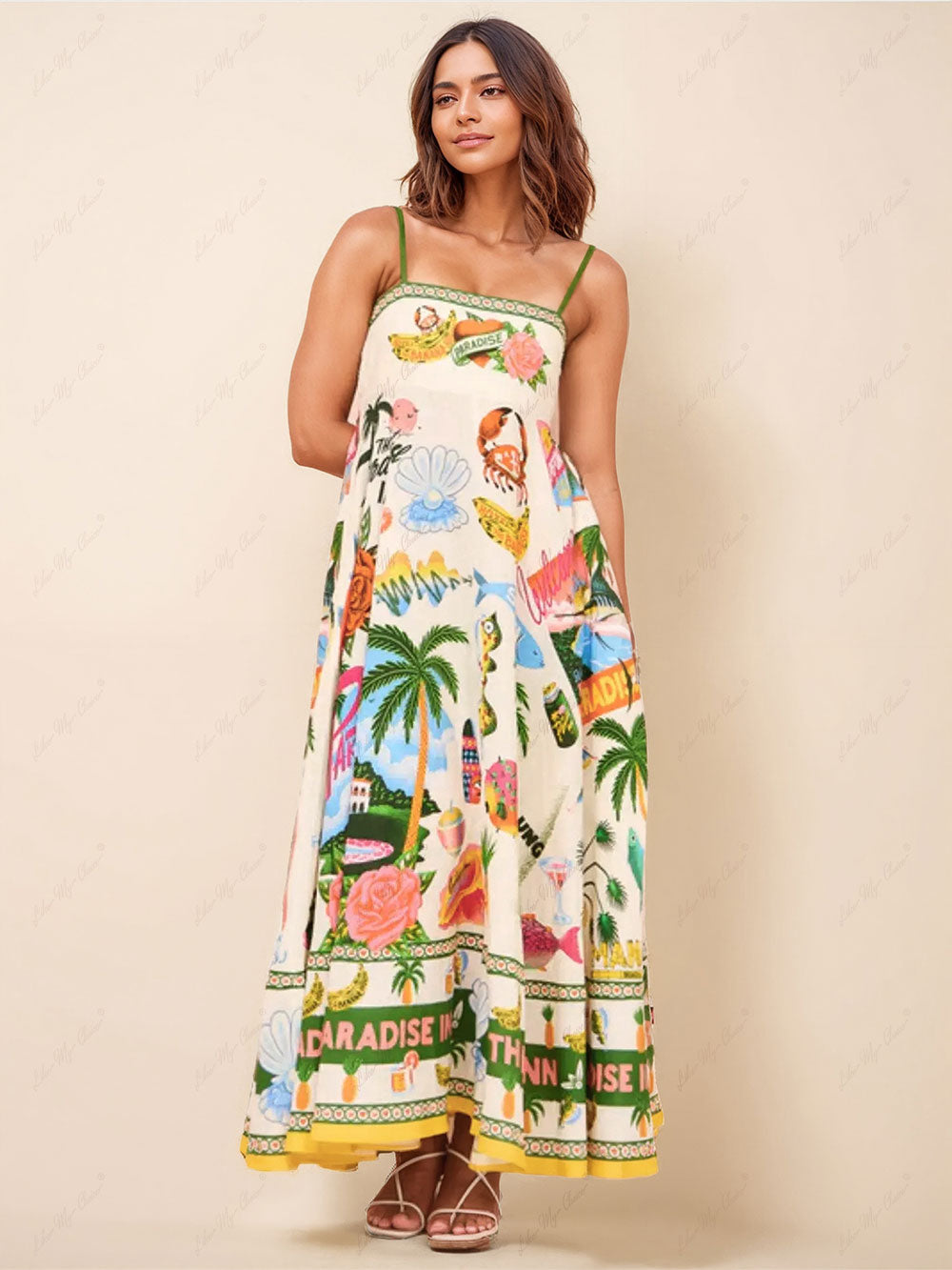 Paradise-vibes Smocked Back Maxi Dress