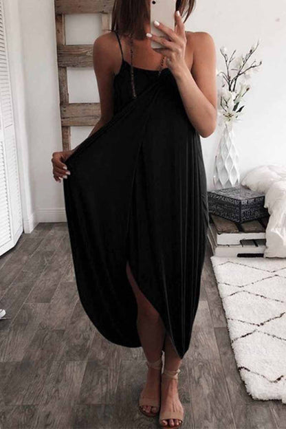 Color Knitted Loose and Irregular Maxi Dress(3 Colors)