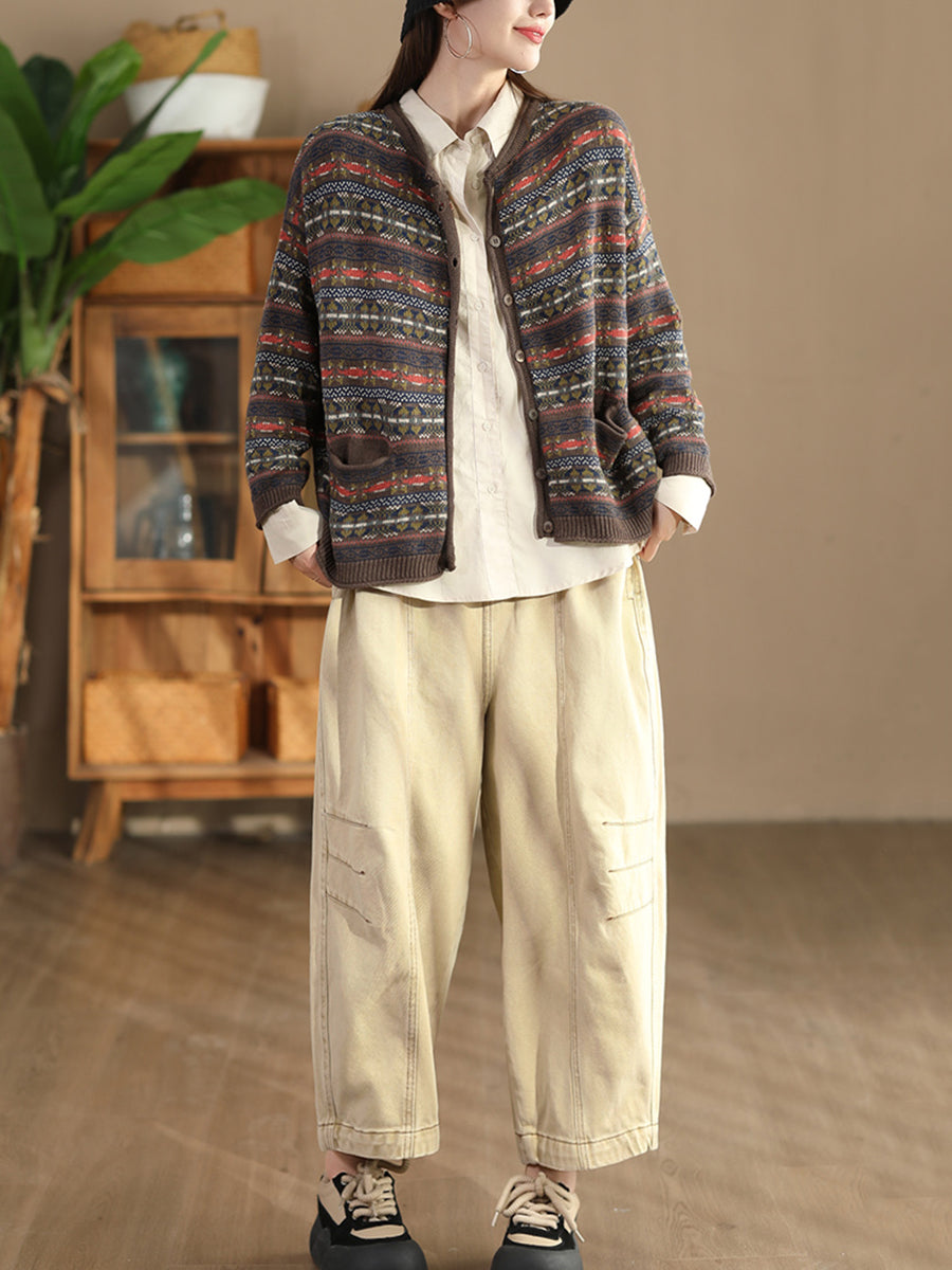 Autumn Cotton Knit Cardigan Sweater At1022