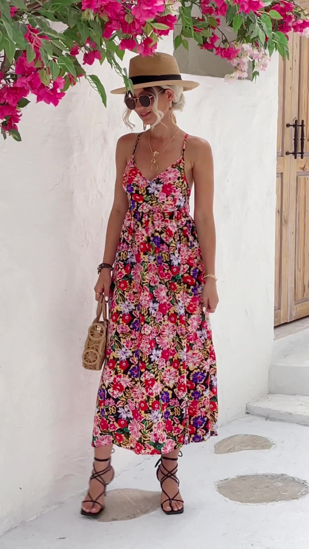 Summer Backless Split Halter Dress