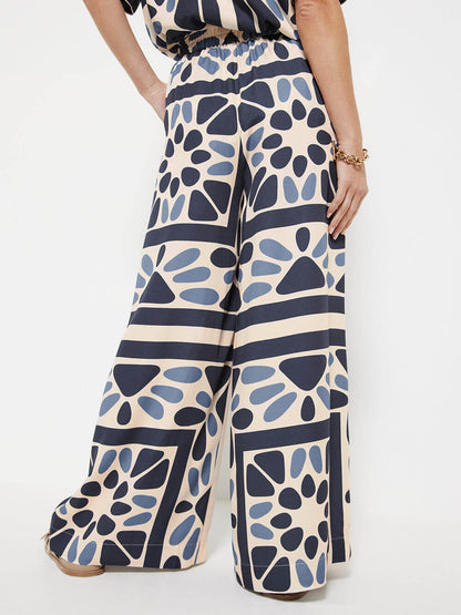 Summer Vacation Style Unique Print Loose Oversized Blouse