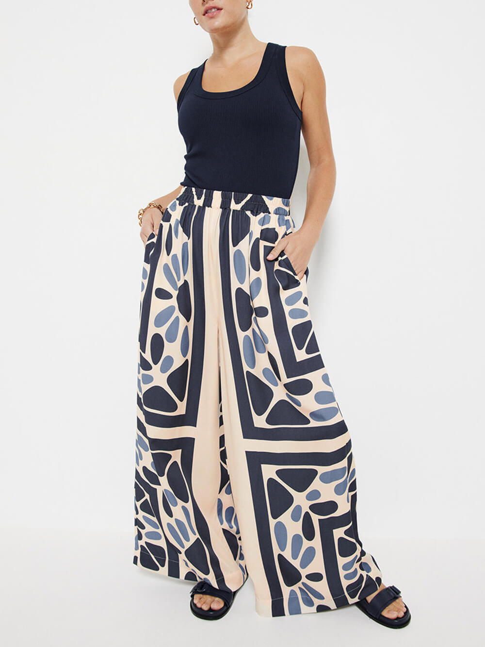 Summer Vacation Style Unique Print Loose Oversized Blouse