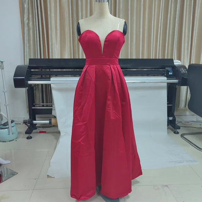 Autumn Winter Clothing Deep V Plunge Plunge Split Maxi Dress Wedding Dress