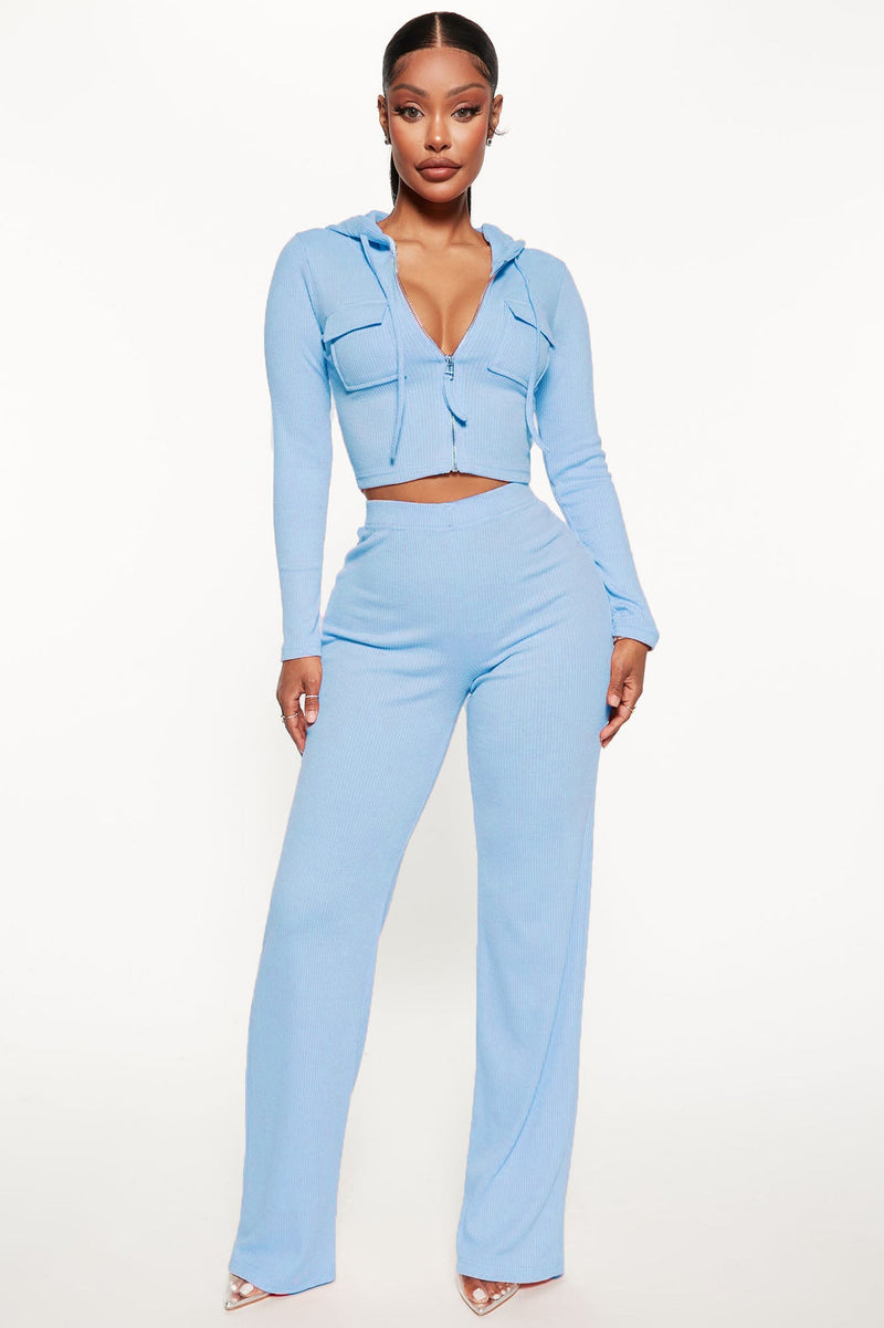 Knitted Hooded Cardigan Loose Trousers Sports Two Piece Set
