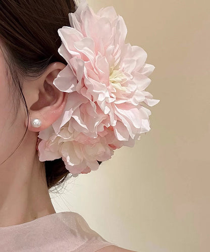 Pink Alloy Peony Holiday Hairpin