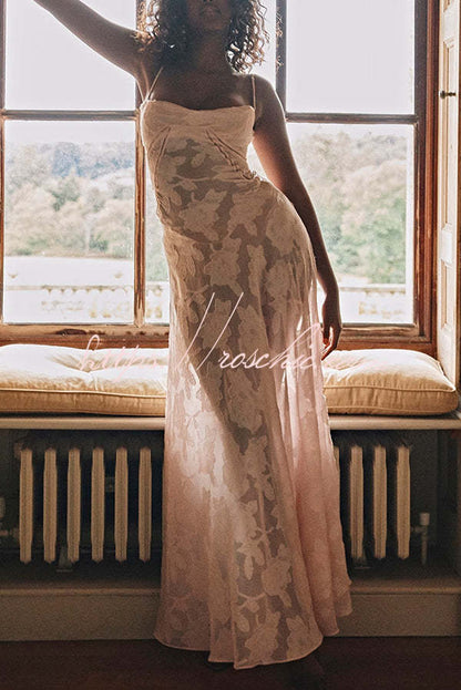 Suspenders See-through Holiday Slim Maxi Dress