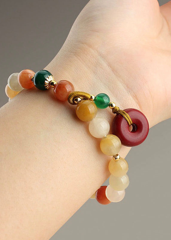 Red Jade Red Agate Green Agate Chalcedony Gourd Cinnabar Charm Bracelet