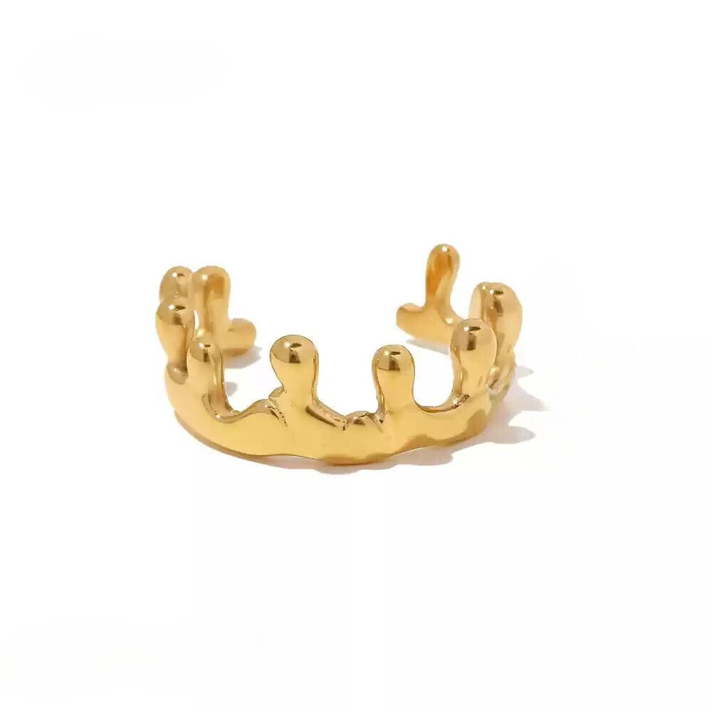 Remy Gold Pleated Geometric Ring