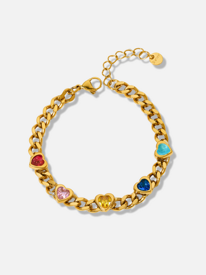 Ayza Heart Charm Chain Bracelet