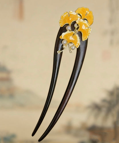 Retro Black Wooden Pearl U-shaped Hairpin