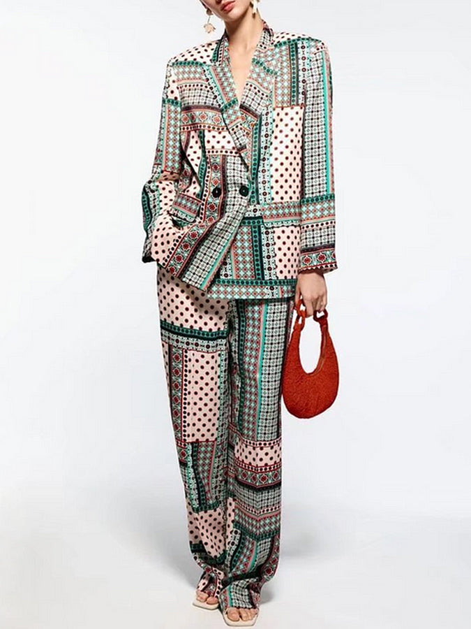 Printed Blazer and Pants Sets