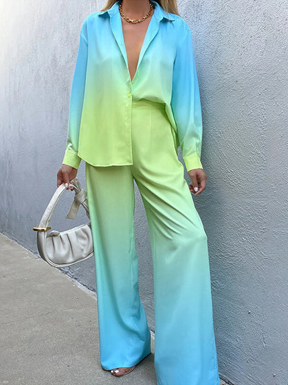 Long Sleeves Tie-dye Shirt and Pants Sets